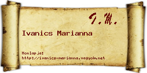 Ivanics Marianna névjegykártya